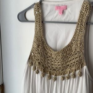 Lily Pulitzer white and gold dress